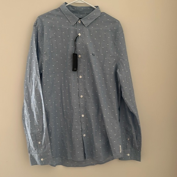 Armani Exchange Blue Casual Button Down Shirt. NWT SIZE XL - Picture 1 of 5